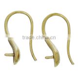 Copper Earring Components Hooks U-shaped Brass Tone 16.0mm x 8.0mm
