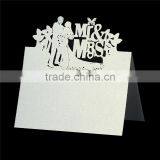 Paper Wedding Party Name Place Card Bride & Bridegroom Message "Mr & MRS" Light Gold Glitter thumbnail-1