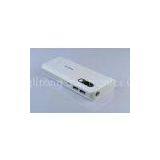 7200mAh Iphone Dual USB Power Bank ABS White With LED Light