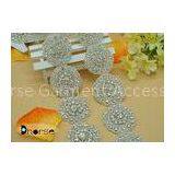 Sew On Bling Bling Rhinestone Applique Trim , Decorative Beaded Trim thumbnail-1