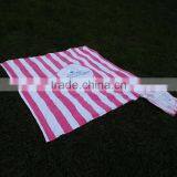 Cotton Flannel With Brush Reactive Printing Customized Logo 3 in 1 Blanket Into Tote With Carry Bag Beach Blanket thumbnail-4