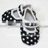 Baby Black White Polka Dots Crib Shoes MAS56 thumbnail-1