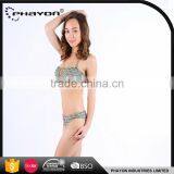 < OEM> Women Extravagant Fancy Bikini Swimsuit Women Bikini With Stripe Top thumbnail-1