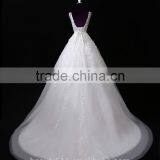 2017 Wholesale Sweetheart Sleeveless Lace Wedding Dresses Beaded V-neck Nackline Mermaid Lace Wedding Dress F13001 thumbnail-5