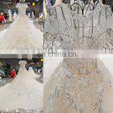 LS00249 Real Photos Cap Sleeves Lace Sleeve Zipper Long Train Bow Ghana Wedding Dresses for Sale Online thumbnail-4