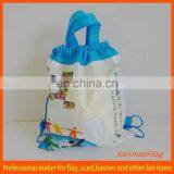 custom fabric Christmas drawstring gift bags