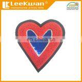 Red Heart Shape Sequin Chenille Embroidery Patch, Shiny Sequin Heart Patch,heart Designs Embroidery Patch thumbnail-1