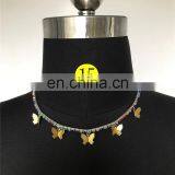 Ins Women Butterfly Necklace Luxury Rhinestones Small Pendant Necklace Sparking Bling Hip Hop Crystal Choker Jewelry thumbnail-7