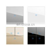 Type 86 UK/EU Standard 1 Gang 1/2 Way Wall Push Button Light Switch Tempered Glass Panel Socketes and Switches Electrical 10A thumbnail-5