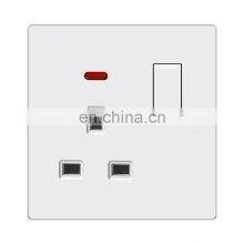 Type 86 UK Standard 3 Pin Wall Socket With Switch 13A PC Panel Socket And Switches Electrical With LED Light
