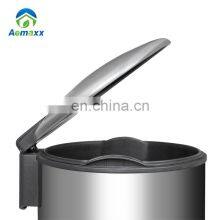 Оптовая кухонная внутренняя нержавеющая металлическая мусорка с тонкой крышкой и педалью, с мягким закрытием thumbnail-3