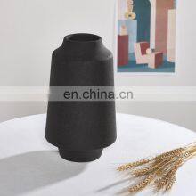 Modern Nordic Chinese Vase Matte Floor Porch Dry Flower Ikebana Vase Tabletop Vaso Ceramic Vase Black For Home Decor thumbnail-4