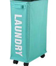 Customizable Color Rectangular Laundry Hamper With Wheels Easy-to-Operate Polyester Design for Home Bathroom Packed in Carton thumbnail-4