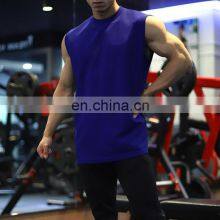 New Arrival Men's Loose Casual Solid Color Sleeveless Shirt Man Gym Tank Top Workout Training Sports Wear thumbnail-3