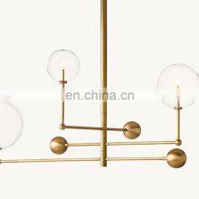 Dining Room Light Sphere Brass Chandelier GLASS GLOBE MOBILE THREE-ARM CHANDELIER 46