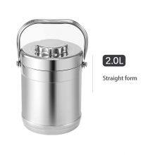 Stainless Steel Insulated Lunch Box Drum Shaped Straight Tube Lifting Pot thumbnail-3