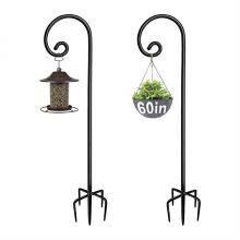Heavy Duty Garden Shepherds Hooks for Outdoor, Premium Metal Shepherds Hooks, Height Adjustable Bird Feeder Hanger, Hanging Basket Hooks 37” Inch Tall Hanging Plant Hooks thumbnail-3