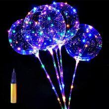 Wholesale Inflatable Wide Mouth Clear Led Bobo Bubble Transparent Light Up Bobo Balloons and Flashing Led With Sticks thumbnail-1