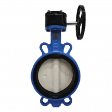 DN100 PN16 150LB Ductile Iron Worm Gear Wafer Butterfly Valve PTFE Soft Seal Handle Wafer Butterfly Valve thumbnail-5