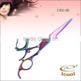 URE-60 Titanium Color Swivel Handle Hairdressing Scissor Offers Flexibility