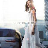High Quality Solid Color White Chiffon Maxi Long Dress Summer thumbnail-5