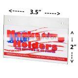 Clear 3.5" w x 2" h Custom Acrylic Wall Mount Ad Frame Sign Holder Display thumbnail-1