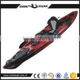 Hot Selling no Inflatable Sit on Top Plastic Single Fishing Kayak With Rudder Rowing Boat thumbnail-5