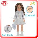 2015 new product 18 inch White dress baby doll with music singing doll