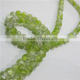 8mm round double color crackle glass bead RGB008#