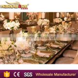 Gold Metal Glass Dining Table with Glass Living Room Furniture                        
                                                Quality Choice