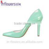 Light Blue Patent Leather Ladies High Heel Dress Shoes thumbnail-3
