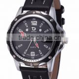 cheap PU leather militray mens watches with date