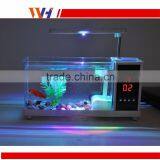 Mini Table Fish Tank, Electronic Clock on Table Lamp thumbnail-4