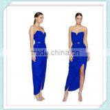 Lady's Silk Crepe de Chin Long Strapless Evening Dress thumbnail-1