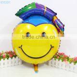 Graduate Smiling Face Foil Helium Balloons for Kids Birthday Decoration thumbnail-3