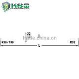 R38 Extension Rod, R38-Round 39-R38, Flushing Hole 14.5 Mm, Wrench Flat 32 mm