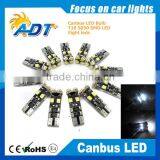 Canbus T10 194 Wedge/ BA9S/PCB Plug 8X SMD3528 LED Bulb White Color