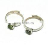 Outstanding !! Green CZ 925 Sterling Silver Toe Ring, Indian Fashion Silver Jewelry, Beautiful Silver Jewelry thumbnail-4
