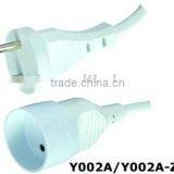 Extension Cord Set Power Cords Extension 16A/250V H05VV-F 2X1.0 2.5/5.0meters White