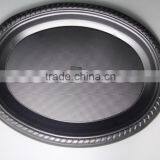 Hot Sale 7 *9inch Disposable Black PS Plastic Restaurant Oval Plate thumbnail-2