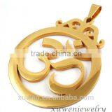 Factory Made 18K Gold Plated Stainless Steel om Pendant