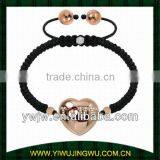 Friendship Bracelet Style Bracelet With Hearts Pendant(JW-G10542) thumbnail-1