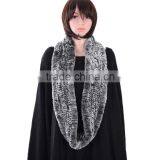 Rex Rabbit Knitted Fur Scarf Winter Fur Scarf Hand Knit Fur Scarf KZ160045 Quality Choice thumbnail-1
