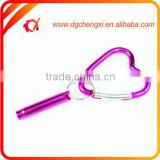 Heart Shaped Laser Carabiner With Whistle Tourist Gifts for 2015 valentine's day