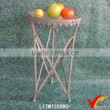 Rust White Round Small Tray Top Table