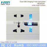 Public Commercial Using Wall Socket USB Light Socket With 2 USB Ports thumbnail-5