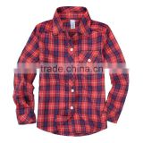 2016 Child garment children boy plaid shirt with pure cotton wholesale china