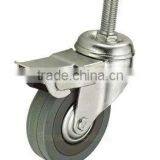 Industrial Gray PVC Stem Brake Caster thumbnail-3