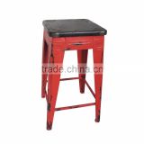 restaurant counter stools,Distressed Finish Counter Stool in Red & Black