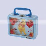 Metal Lunch Tin Box With Big Clear Window and Handle